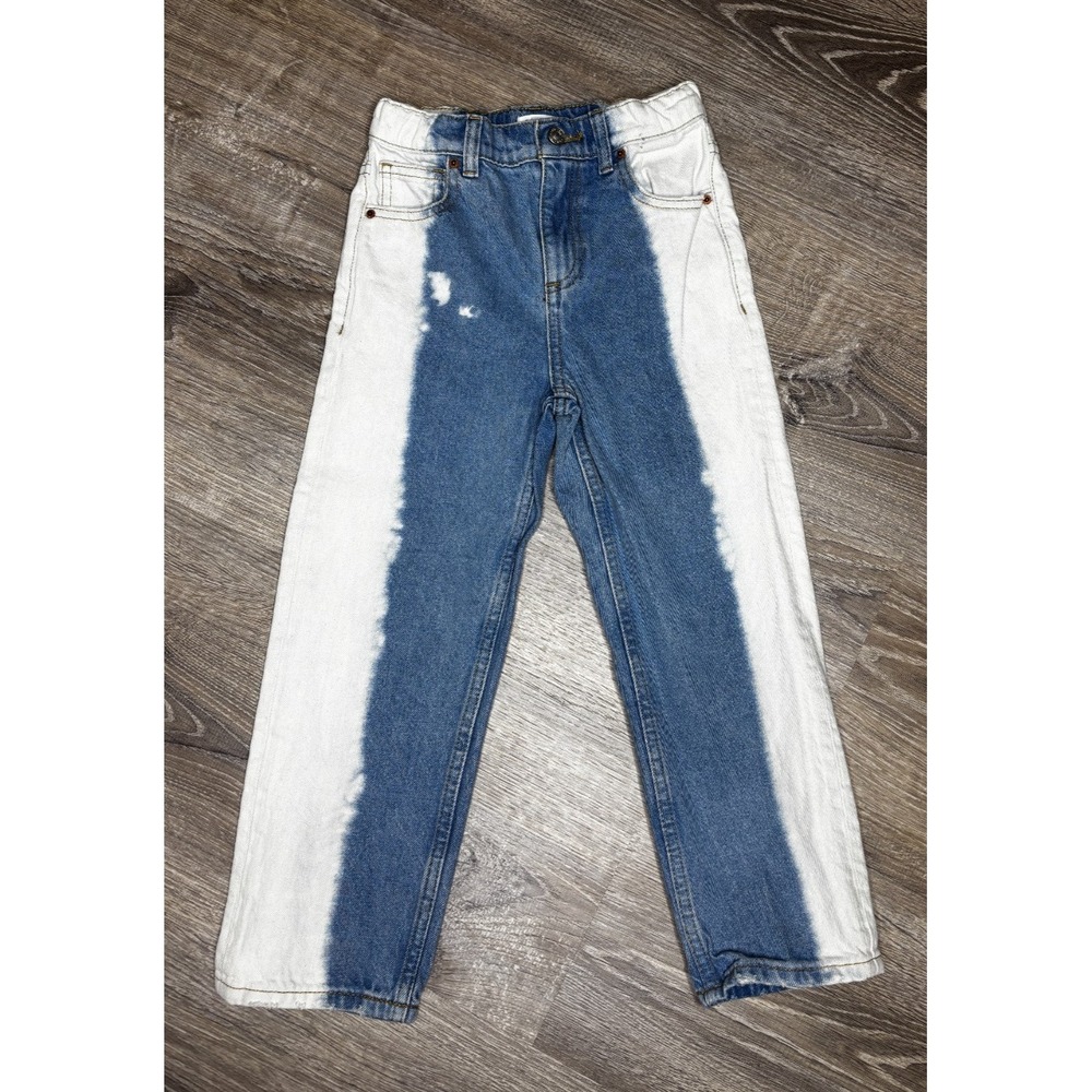 Pacsun Kids Girls Denim Two Toned Jeans Adjustable Waist Straight Leg Size 7